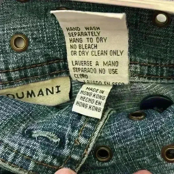 Rare Y2K lace-up jeans by Dumani stone washed junior size 7/8 flare jeans - Picture 9 of 10